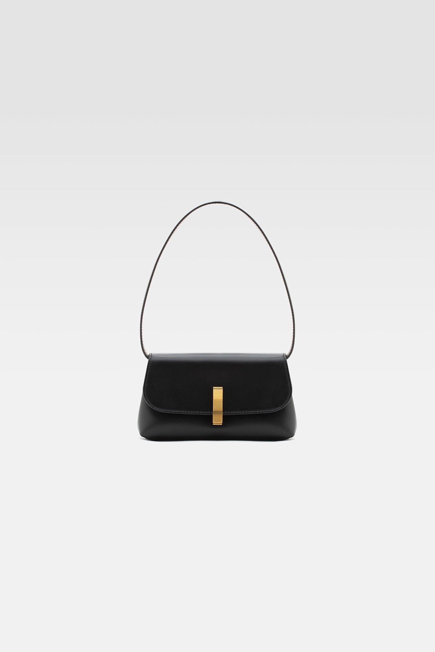 Shoulder bag mini in leather color black