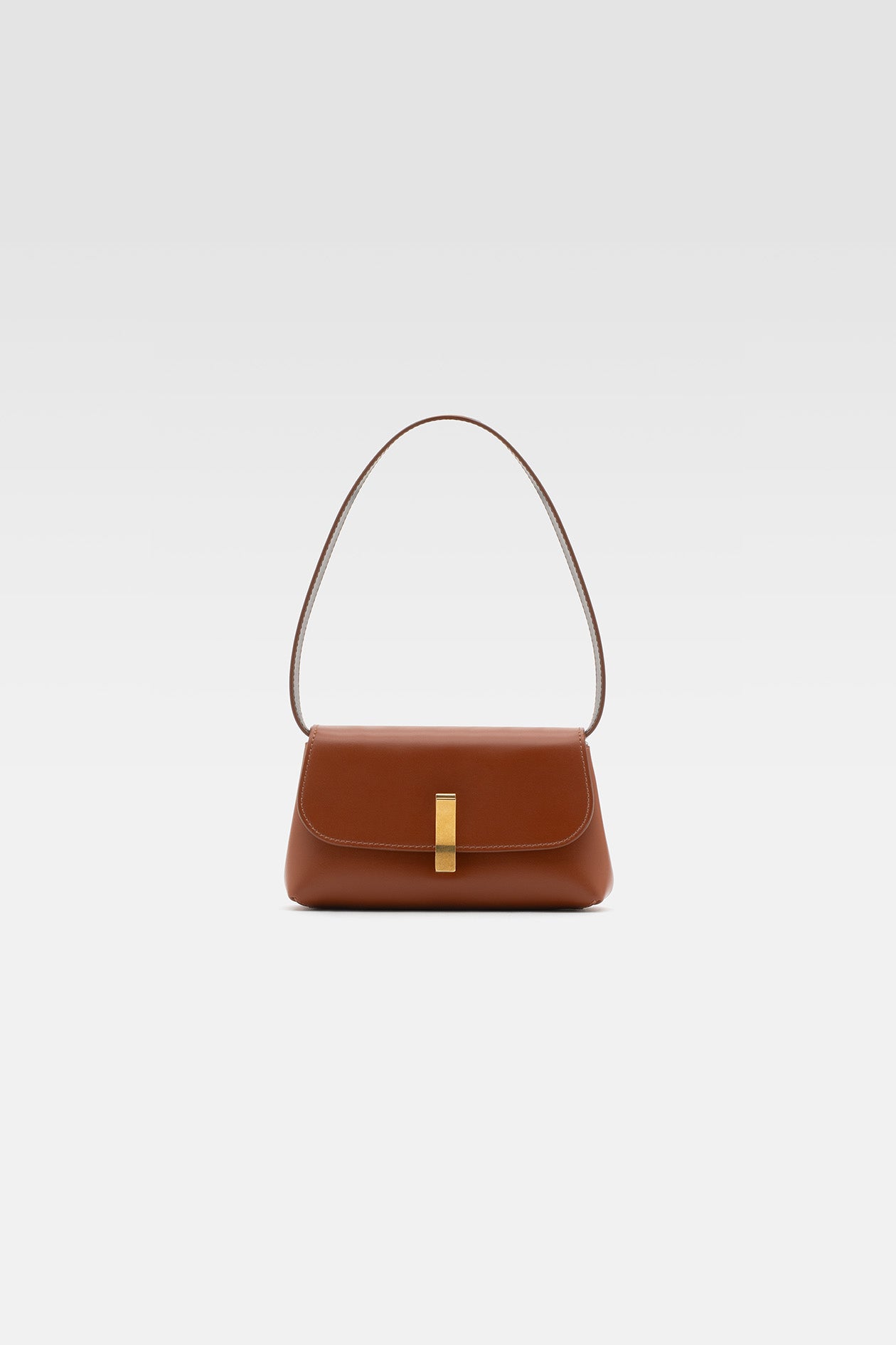 Shoulder bag mini in leather color siena